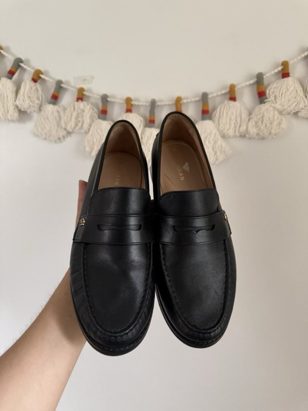 Cole Haan Lux Pinch Leather Penny Loafer Slip On Black Comfort Granny Preppy 9 - Picture 4 of 10